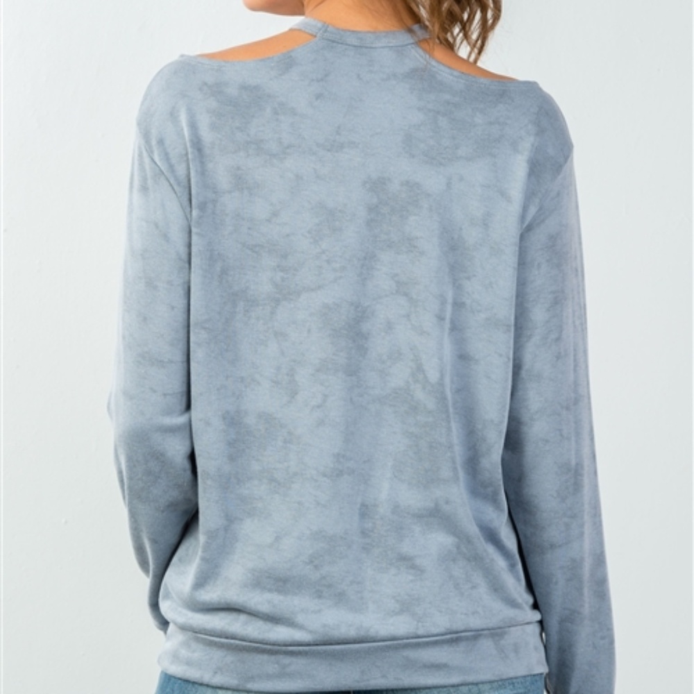 Blue Acid Wash Pullover MADE IN USA - Picture 2 of 3